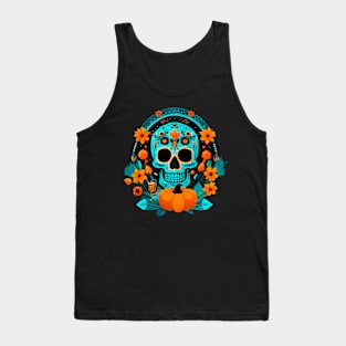 Blue mexican skull Tank Top